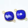 Natural Top Quality Lapis Gemstone Bezel Handmade Station Connector.  One of a kind and good quality gemstone used. Perfect for a Earrings, Bracelet or any other product.